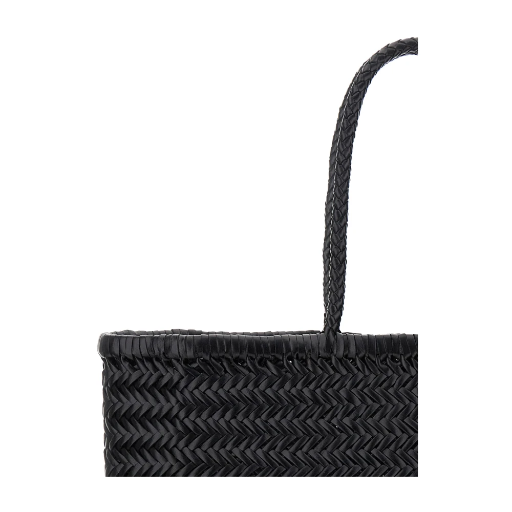 Dragon Diffusion Zwarte geweven leren tote tas Black Dames
