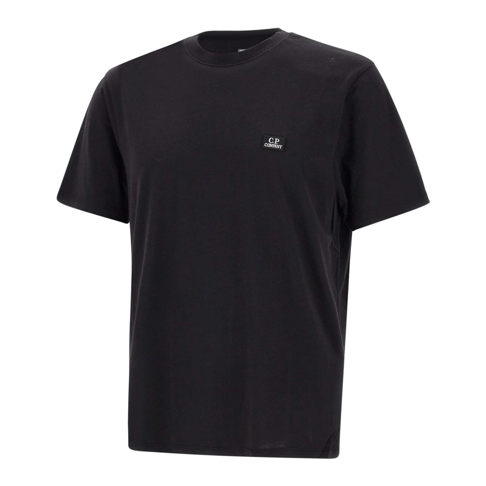 C.p. Company, T-Shirts, male, Black, M, Mens Cotton Logo T-shirt Black