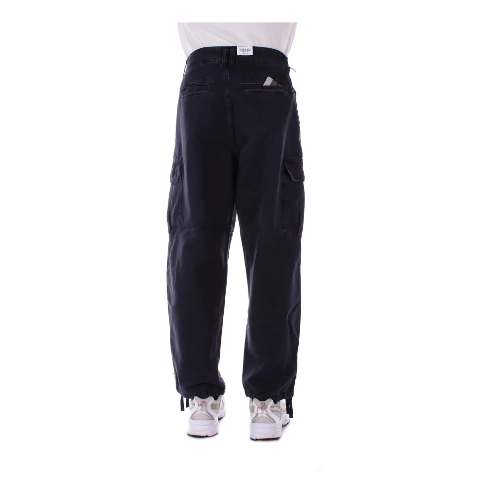 Carhartt WIP Zwarte broek met logodetails Black Heren