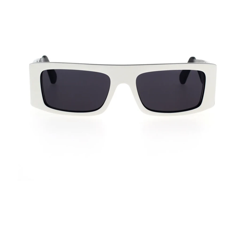 Gcds Unisex White/Black Rectangular Sunglasses In And