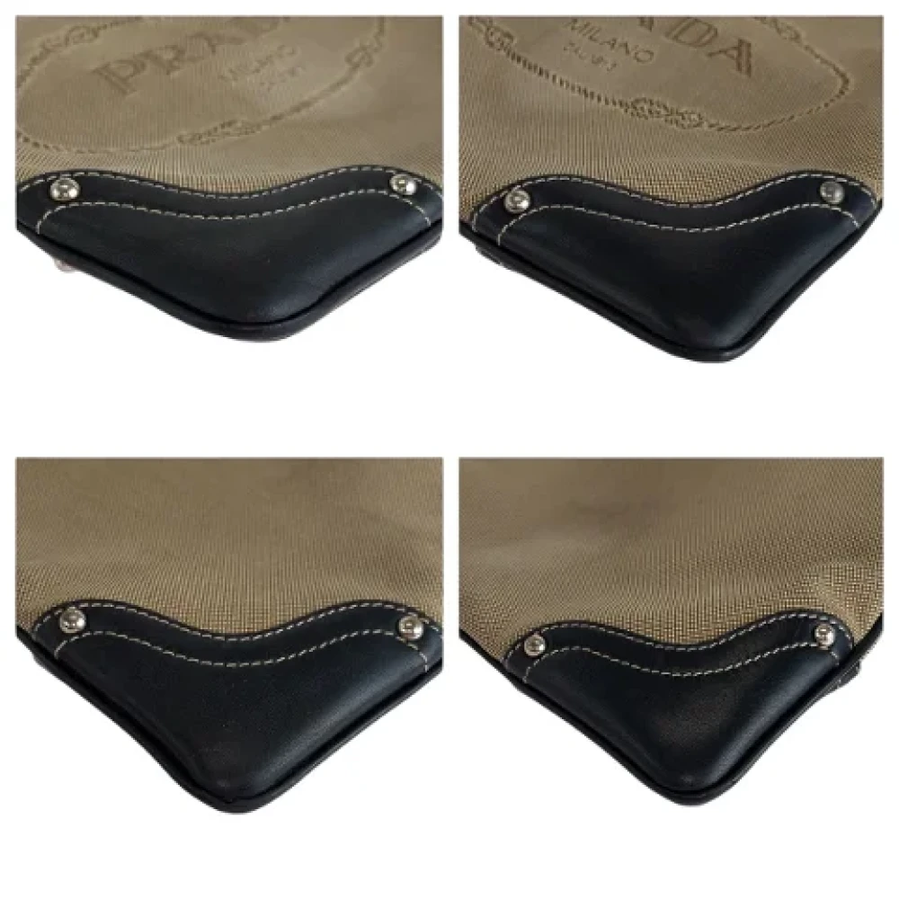 Prada Vintage Pre-owned Canvas crossbody-bags Beige Dames