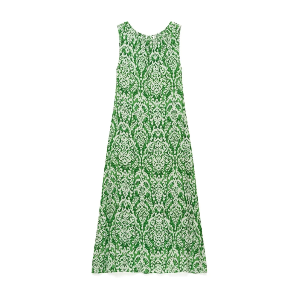 Maliparmi Women's Green Midi Dresses, 2XL, Dreamscape Ikat Dress