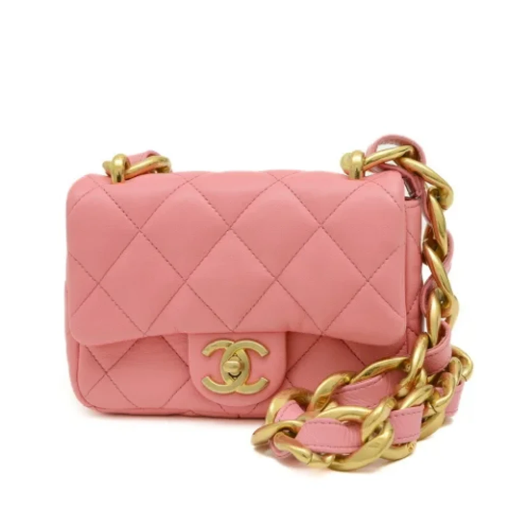 Chanel Vintage Pre-owned Leather chanel-bags Pink Dames