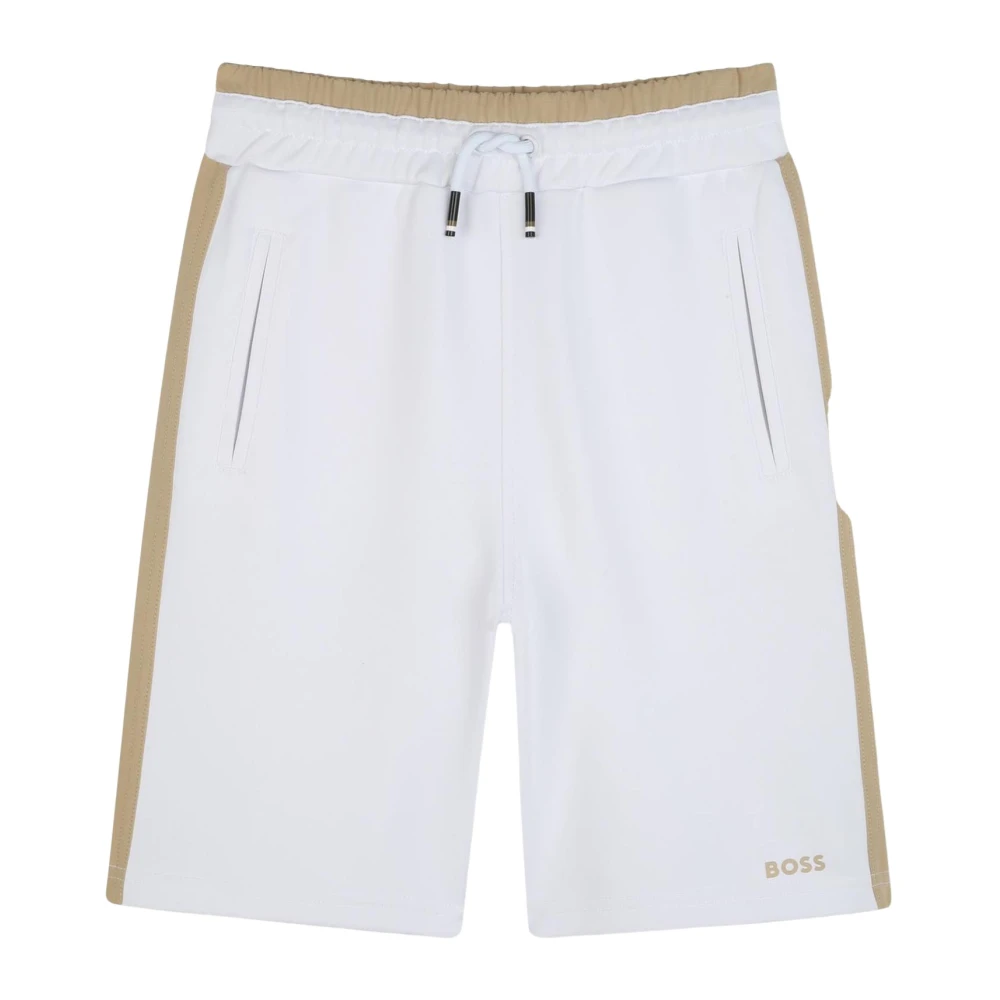 Hugo Boss Sportiga vita shorts med färgad rand White, Pojke