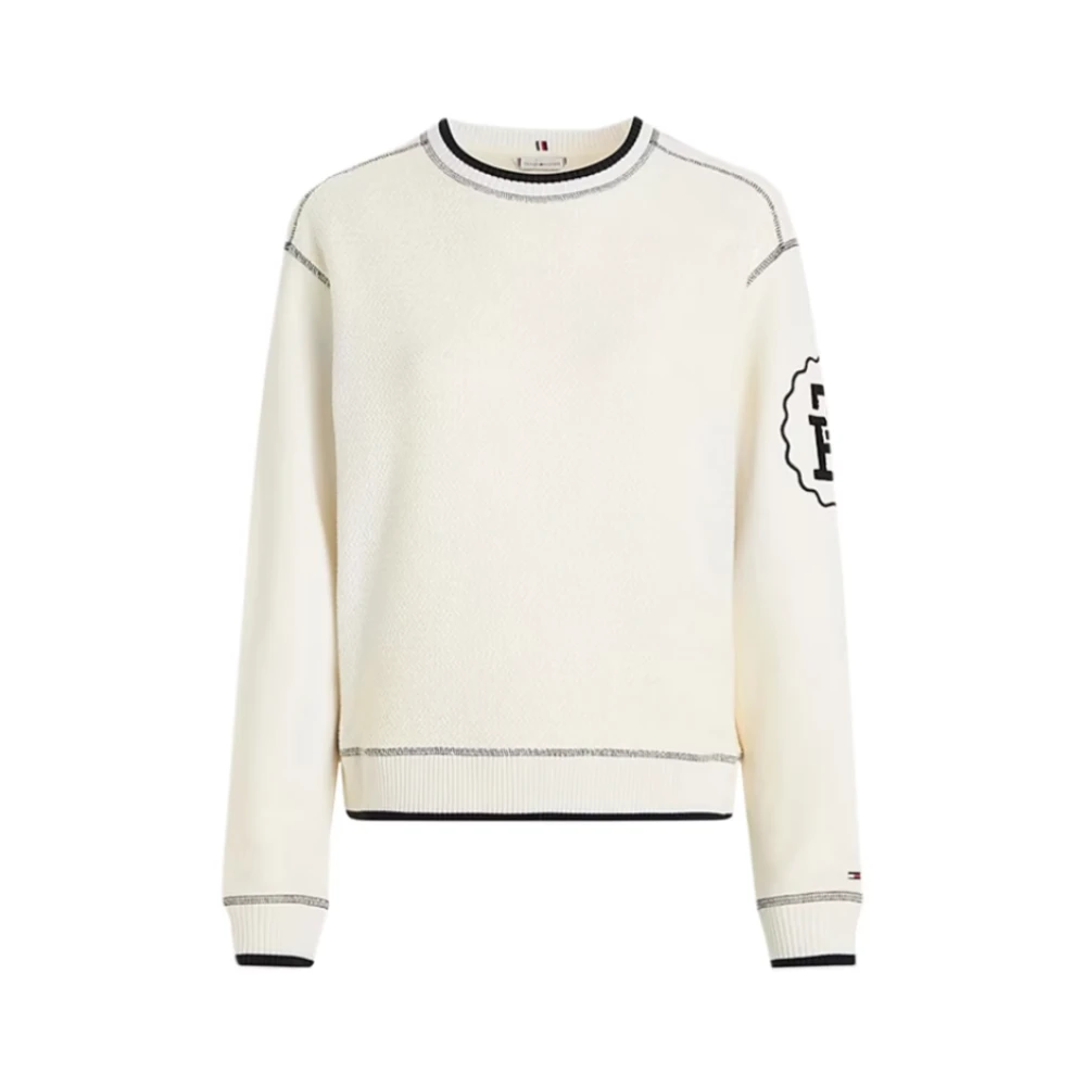Tommy Hilfiger Women's White Stylish Jumpers Collection Extra Small