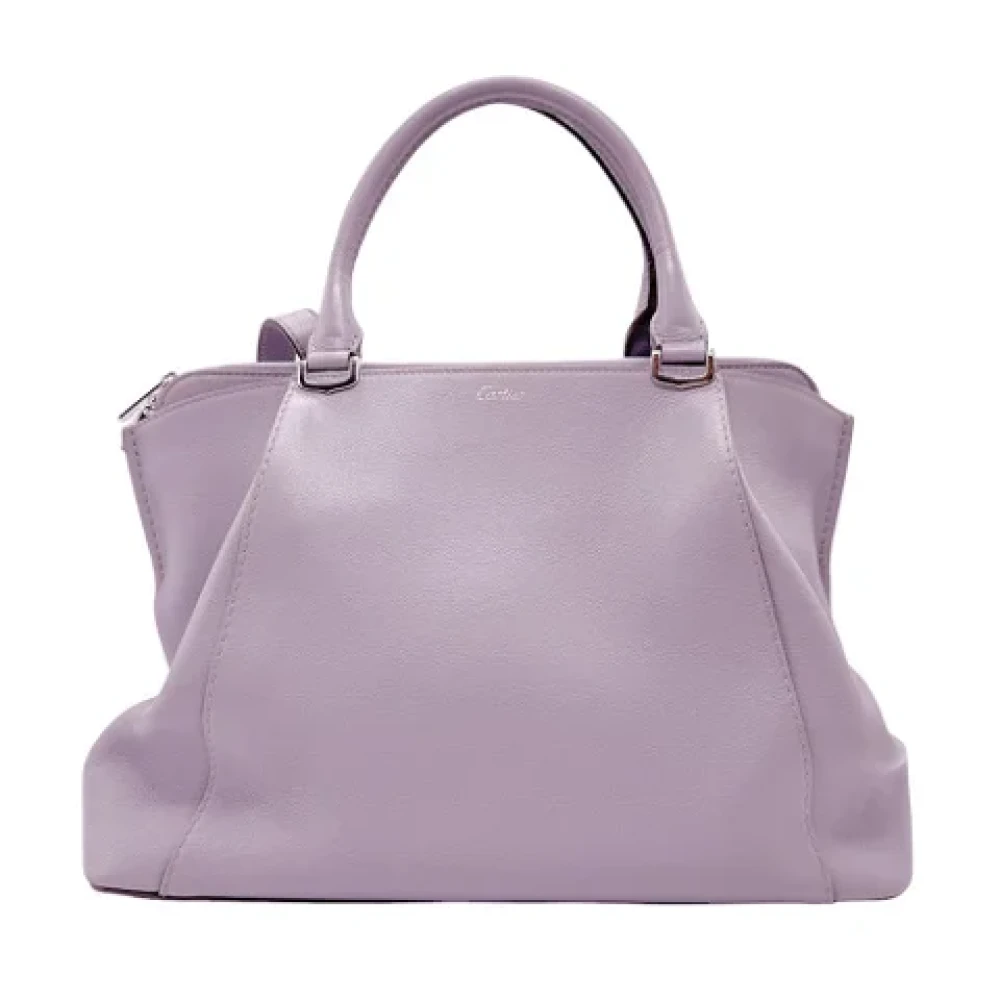 Cartier Vintage Pre-owned Leather handbags Purple Dames