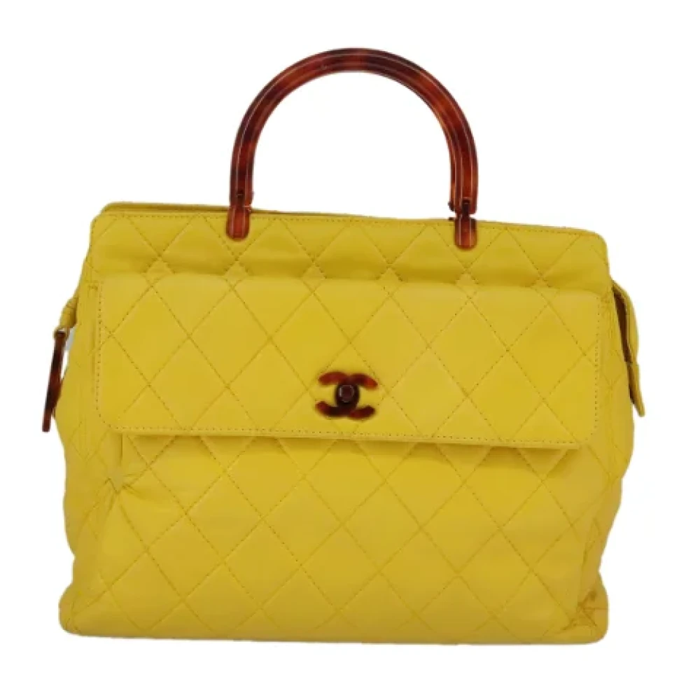 Chanel Vintage Pre-owned Leather chanel-bags Yellow Dames