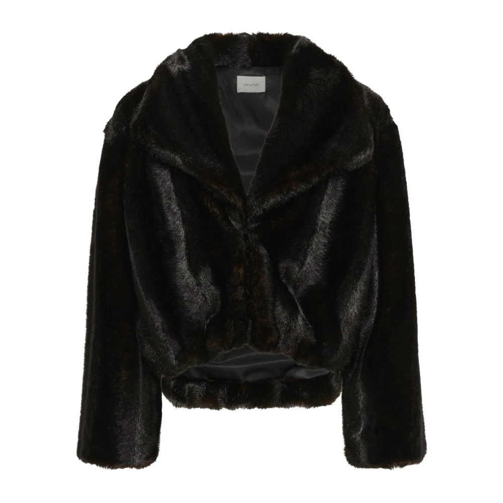 Gestuz Women's Brown Faux Fur & Shearling Jacket