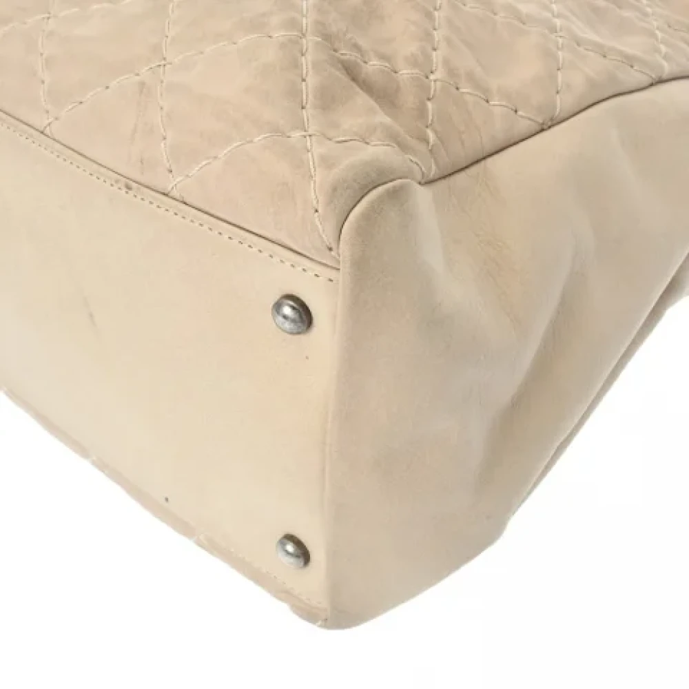 Chanel Vintage Pre-owned Leather totes Beige Dames