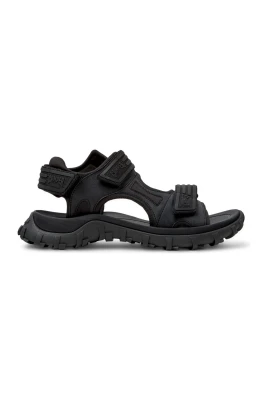 Svarta platta sandaler för män