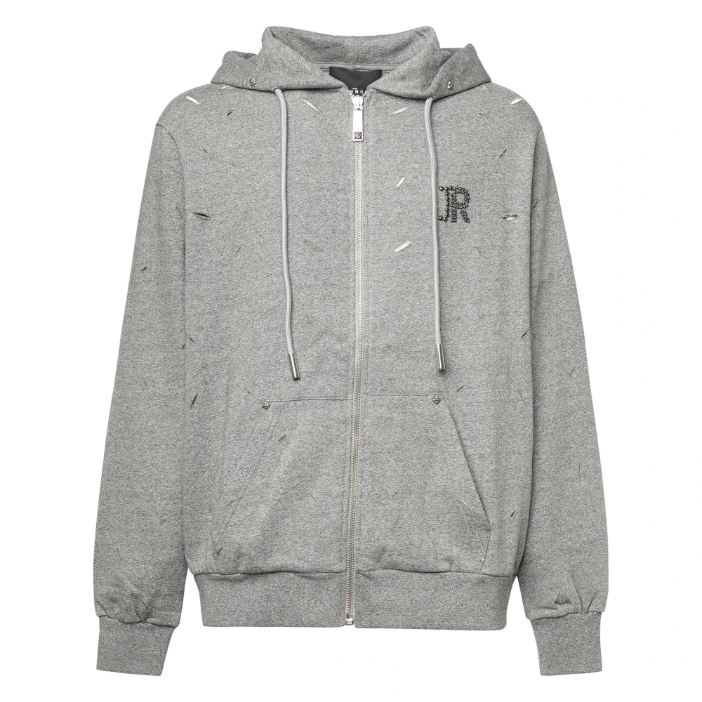 John Richmond Grijze hoodie met logo Gray Heren