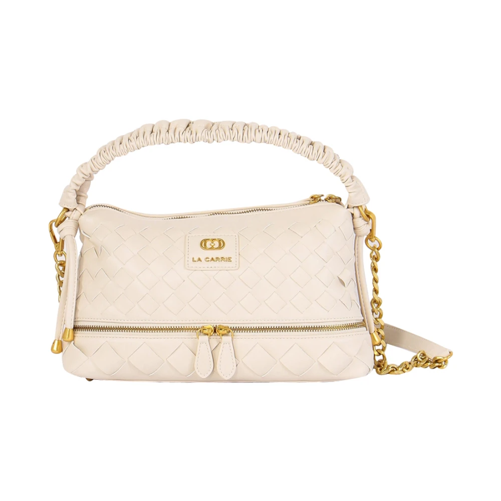 La Carrie Geweven schoudertas met ritssluiting Beige Dames