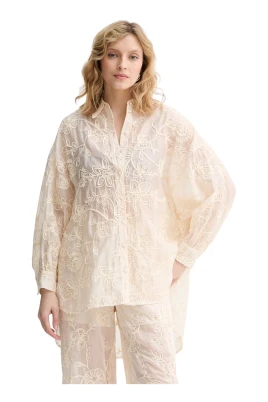 Muslin-skjorta med broderi