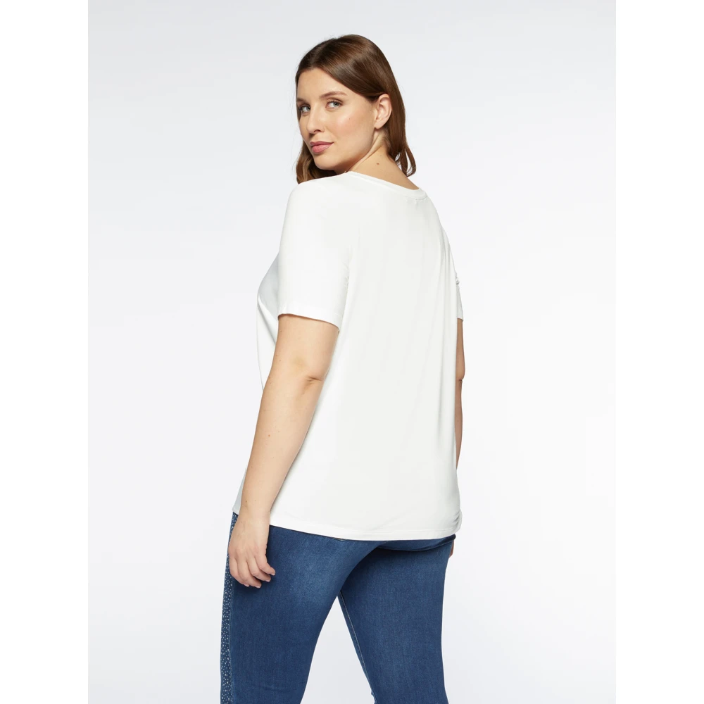 Fiorella Rubino Satin Blouse met Kimono Mouwen White Dames