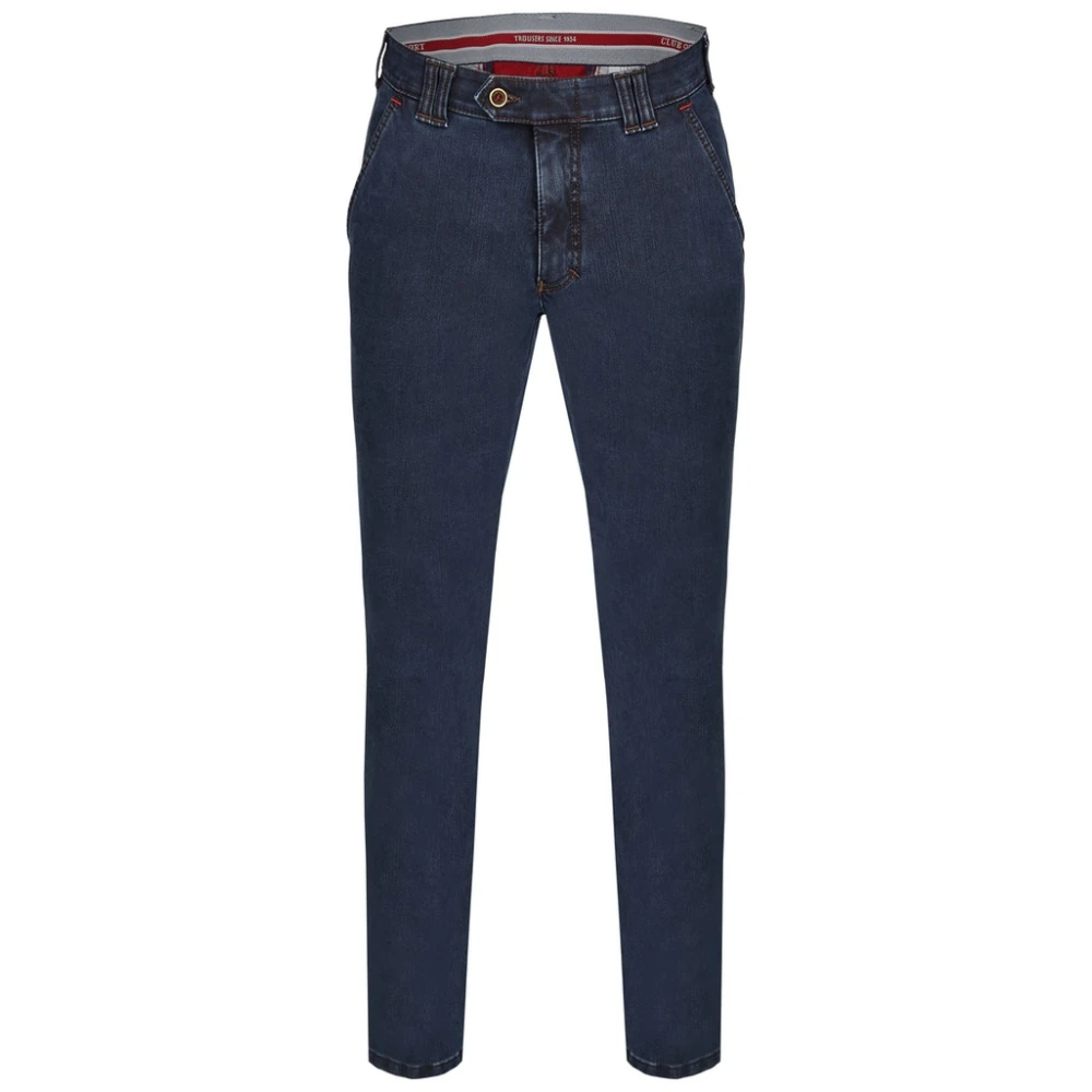 club of comfort Stretch Denim Flat Front Broek Blue Heren