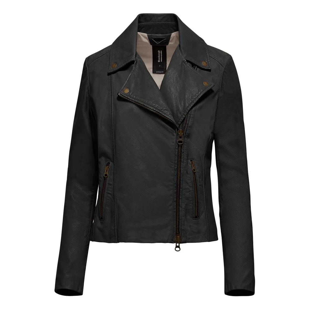 Bomboogie Women's Black Tiss Lambskin Jacket - Leather Jackets - Xl - Jackets