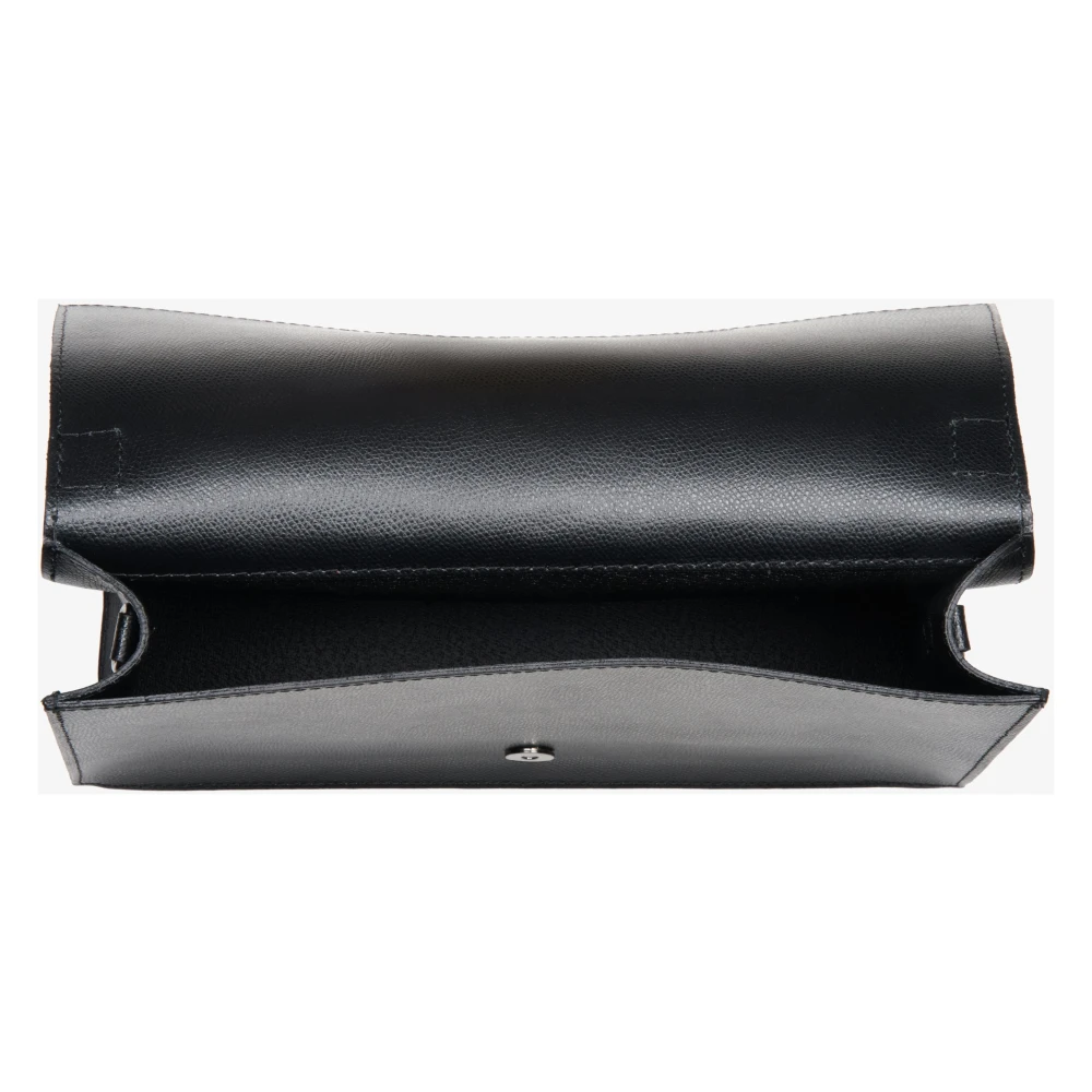 Estro Dames Kleine Zwarte Flap Handtas gemaakt van Echt Italiaans Leer Er00114072 Black Dames