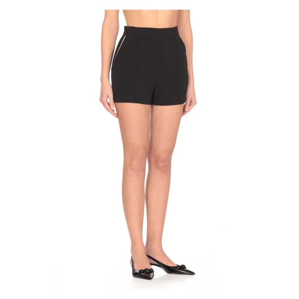 Elisabetta Franchi Zwarte Shorts met Zakken en Rits Black Dames