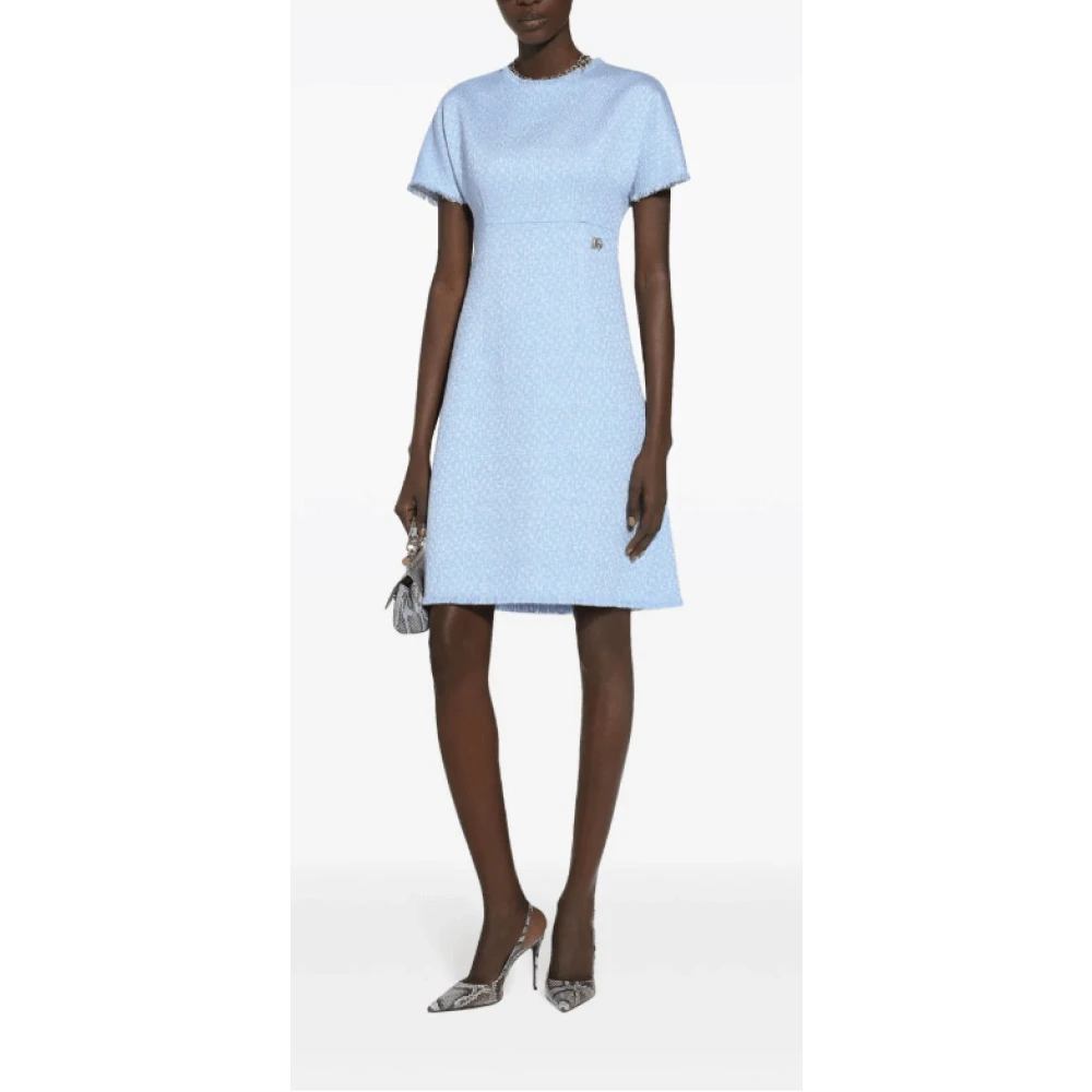 Dolce & Gabbana Hemelsblauwe A-Lijn Midi Jurk Blue Dames