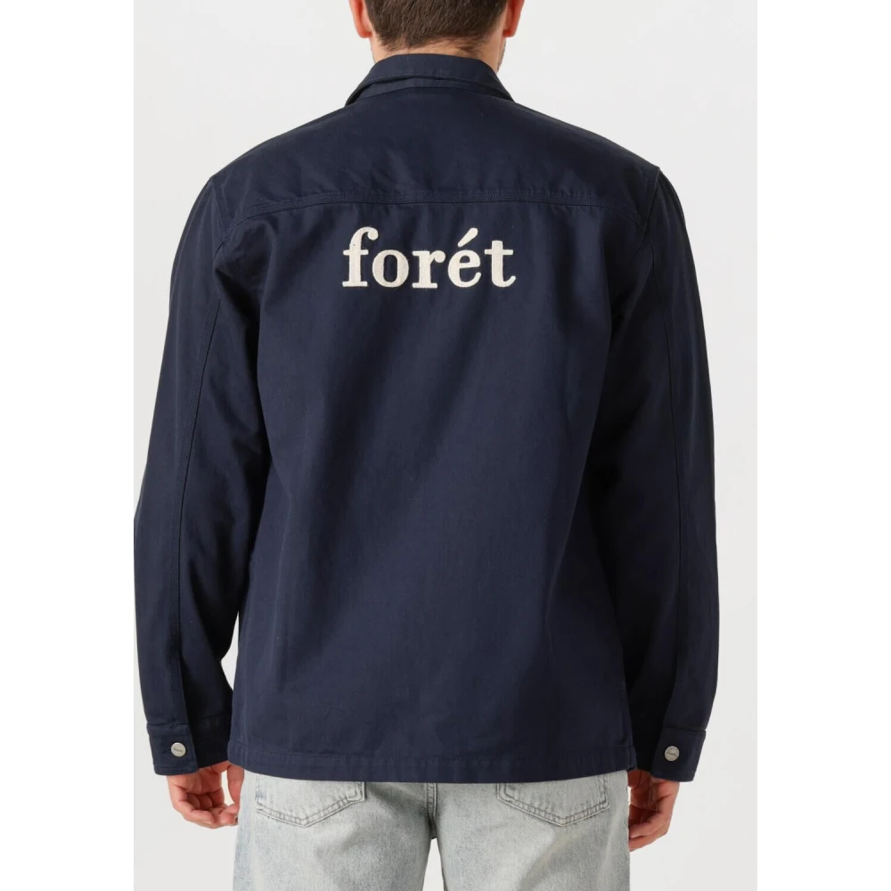 Forét Heren Rowan Logo Overshirt Blue Heren
