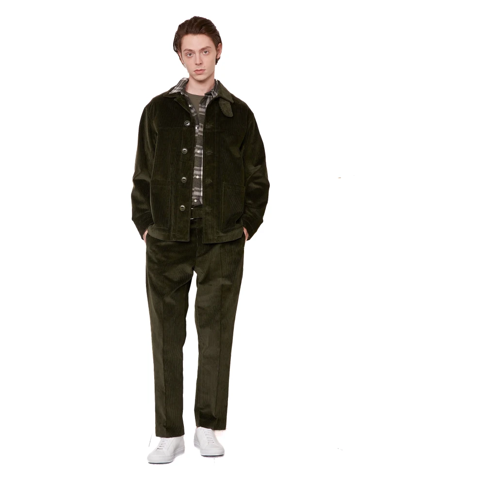 Officine Générale Groene Corduroy Werkjas Green Heren