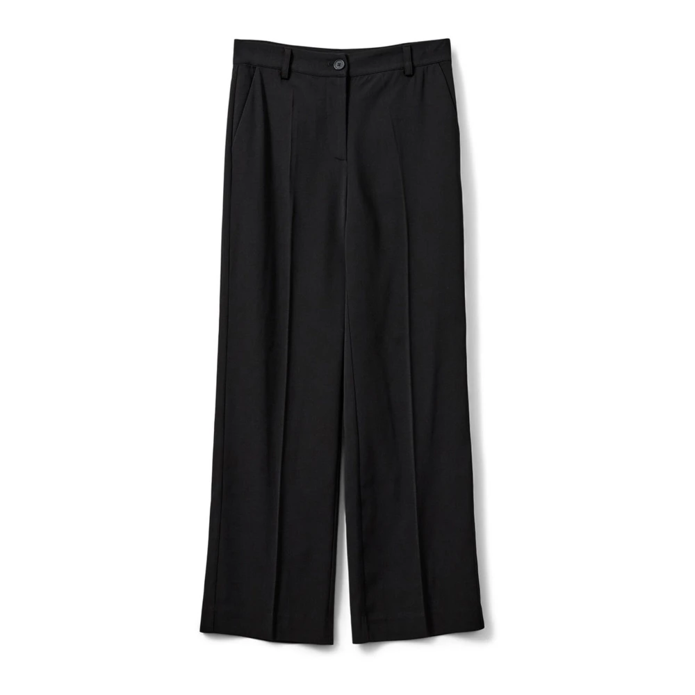 Sofie Schnoor Women's Black Wide Trousers, L, Trousers With Clean Design
