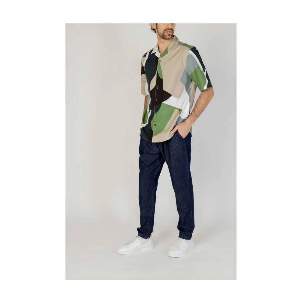 Only & Sons Groene Abstracte Print Shirt Green Heren