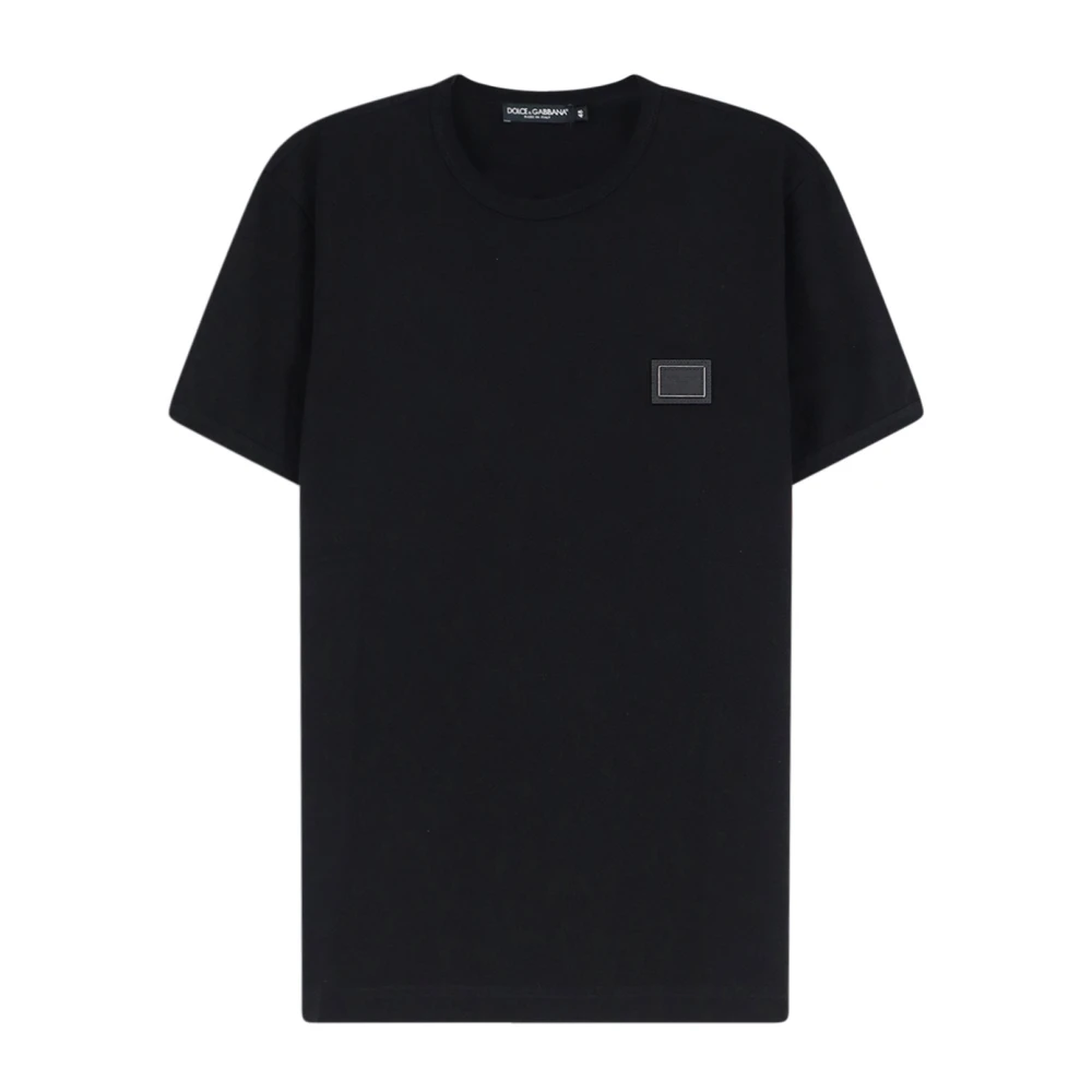 Dolce & Gabbana Black T-Shirts, Male, L, Crew Neck T-Shirt