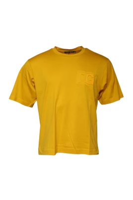 Mörk Gul Logo Crew Neck T-shirt