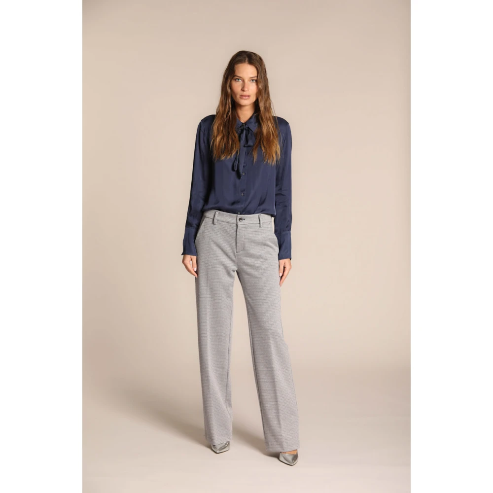 Mason's Navy Blauwe Lurex Chino Broek Gray Dames