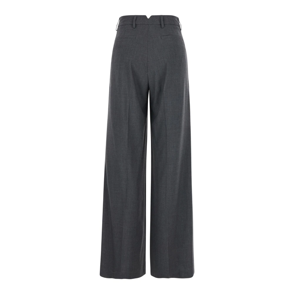 Plain Units Hoge Taille Grijze Broek Gray Dames
