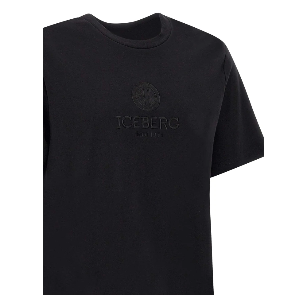 Iceberg Zwarte Katoenen Heren T-shirt Black Heren