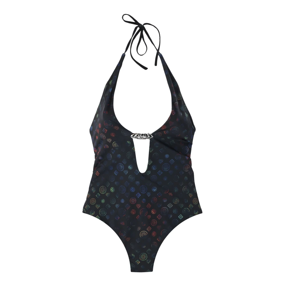 Casablanca Women's Monogram Plunge Swimsuit