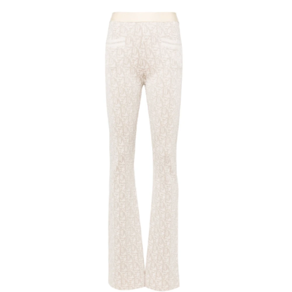 Palm Angels Wide Trousers Beige Dames