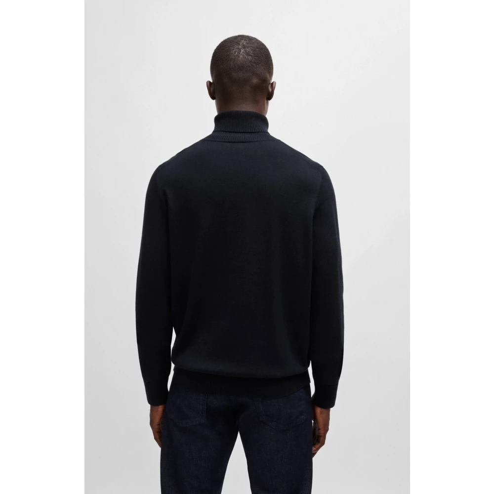 Hugo Boss Zachte Gebreide Coltrui Blue Heren