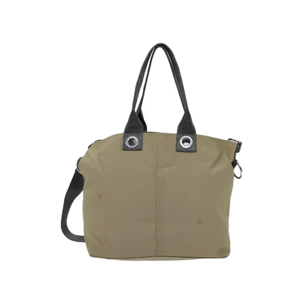 Prada Vintage Pre-owned Cotton prada-bags Beige Dames