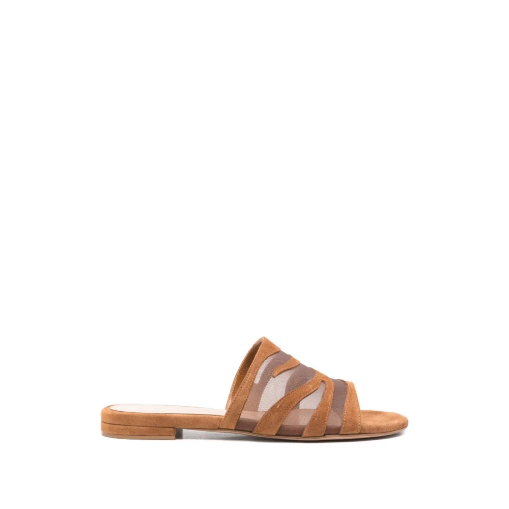 Gianvito Rossi Women's Brown Sliders, 6 Uk, Slip-On Flat Sandals