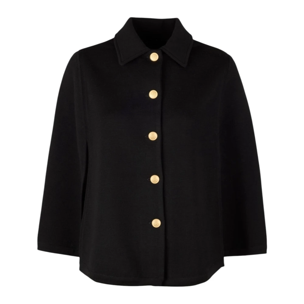 Stenströms Hombre Negro - Capa De Lana Merino Con Detalles Dorados - Jackets - M