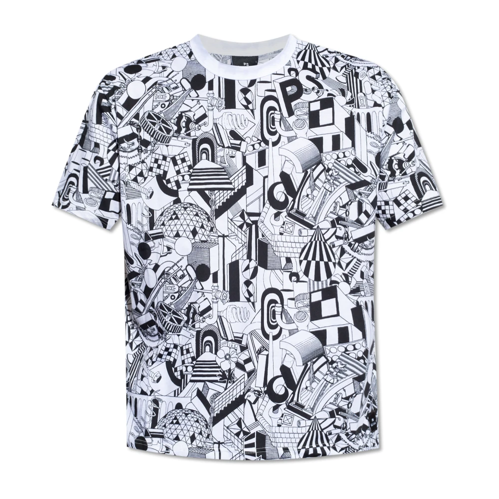 PS By Paul Smith Grafisch Print T-shirt in Wit White Heren