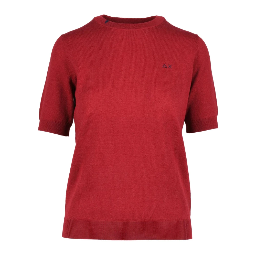 Sun68 Merino Katoen Blend Trui Red Dames