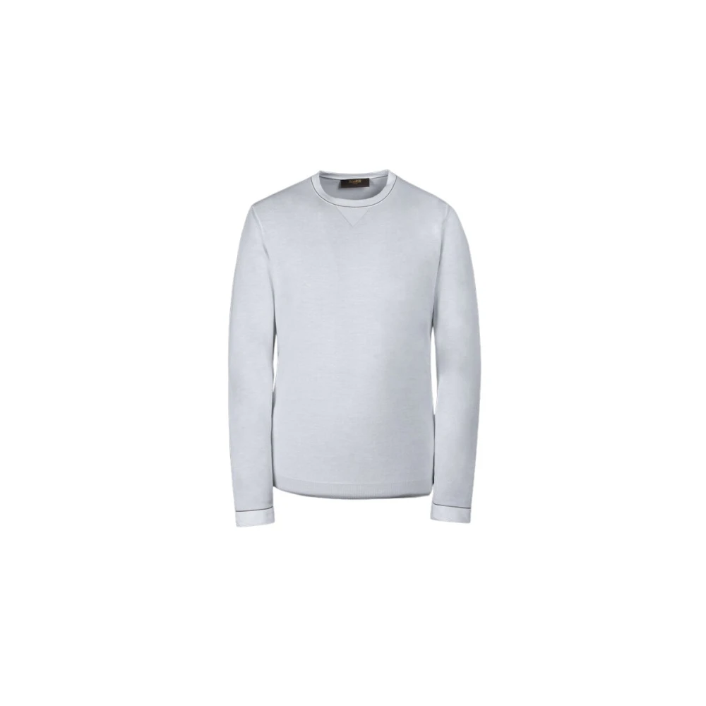 Moorer Men's White Round-Neck Knitwear, 3XL, Tristand Cre