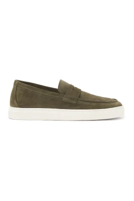 Slip-on mockasneakers i khakifärg