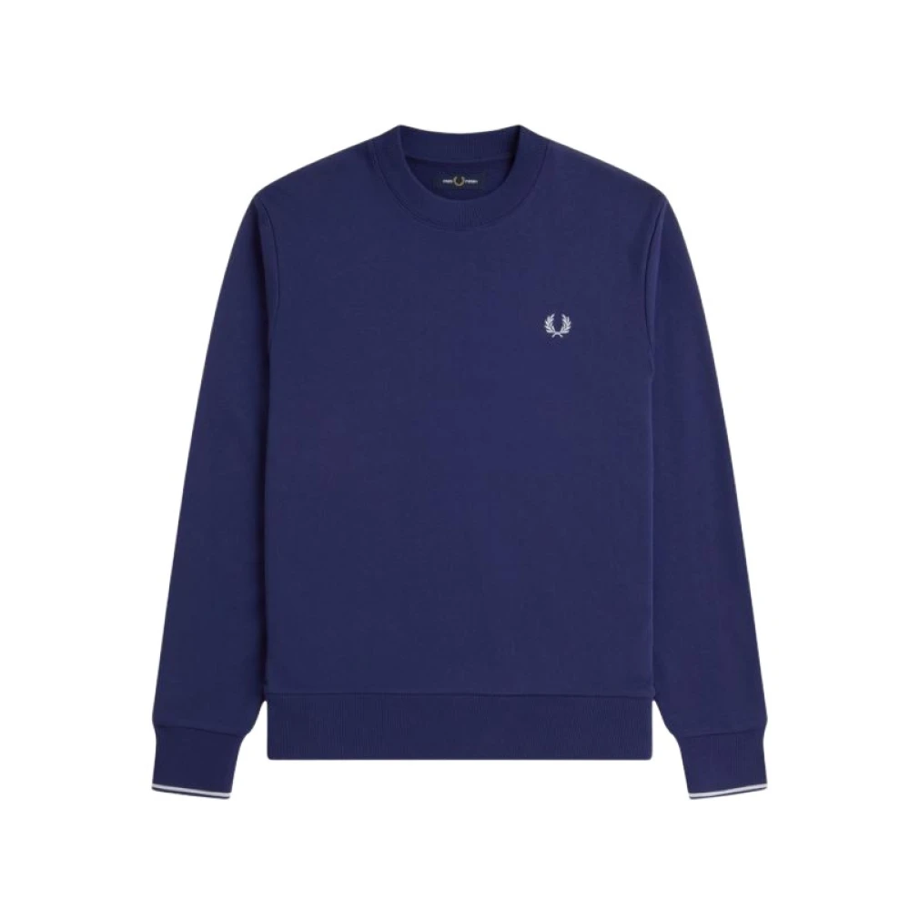 Fred Perry Men's Blue M7535 Crewneck Sweatshirt - Sweatshirts - S - Sweatshirts & Hoodies