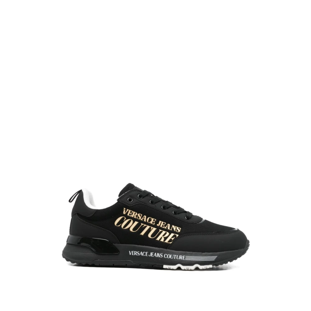 Versace Jeans Couture Logo-Detail Sneakers met veters Heren Schoenen Zwart