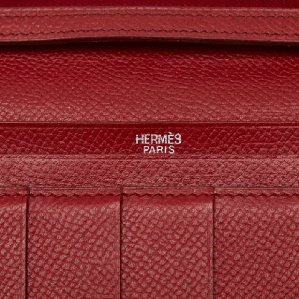 Hermès Vintage Pre-owned Canvas wallets Red Dames