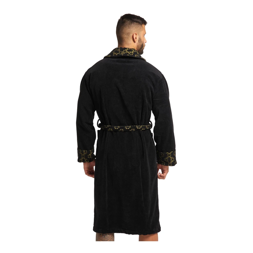 carlo colucci Gouden Velours Jacquard Badjas Black Heren