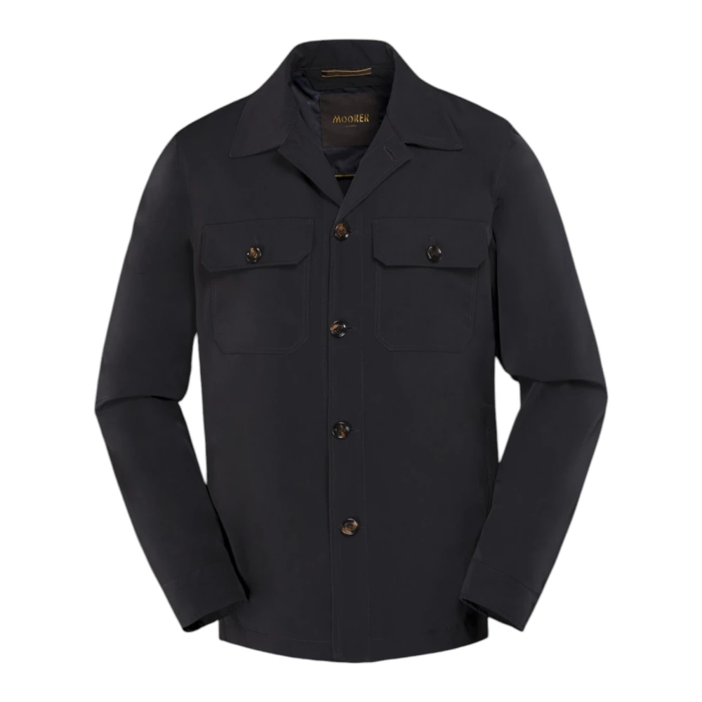 Moorer Men's Blue Light Jackets, 3XL, Navy Overshirt With Technical Fabric