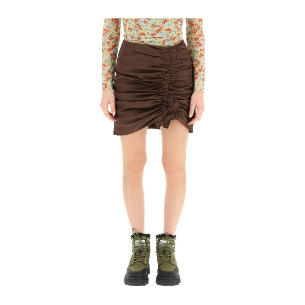 Ganni Stijlvolle en veelzijdige geplooide midi-rok Brown Dames