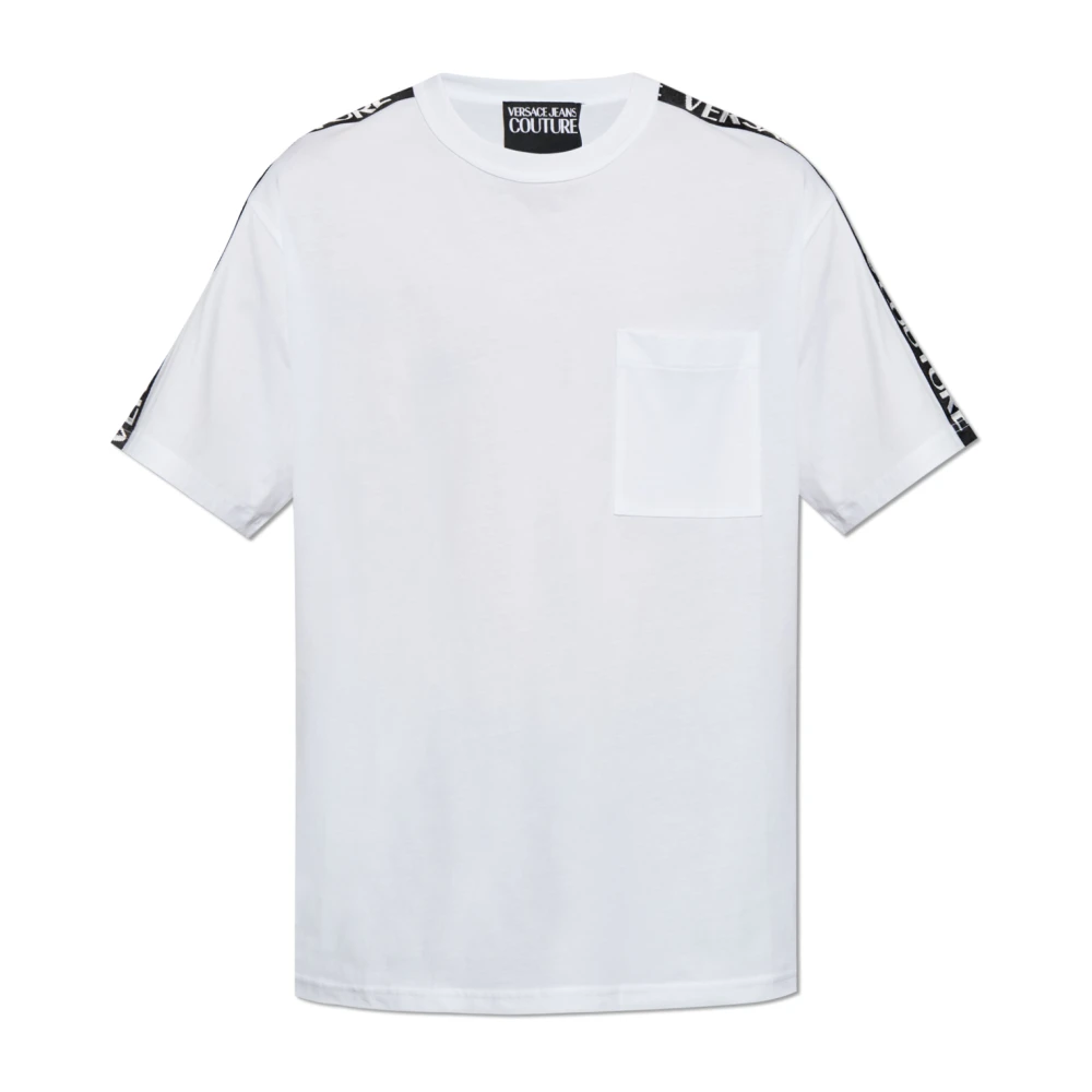 Versace Jeans Couture Logo Detail Wit T-shirt White Heren