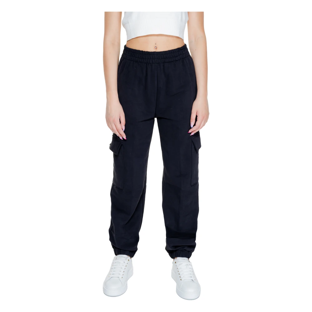 Calvin Klein Katoenen Slip-On Broek Zwart Black Dames